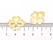 Link otel inoxidabil 304 auriu trifoi 21x16.5mm