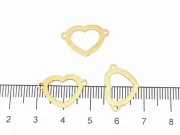 Link otel inoxidabil auriu inima 18x12.5mm