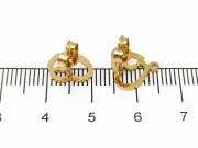 Tortite cercei otel inoxidabil 304 auriu cu opritor inima 10.5x9mm (2buc)