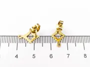 Tortite cercei otel inoxidabil 304 auriu cu opritor romb 12.5x8.5mm (2buc)