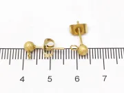 Tortite cercei otel inoxidabil 304 auriu cu opritor biluta texturata (2buc)