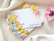 Cartonas martisor hello primavara 8.6x5.3cm (50buc)