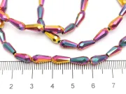 Margele cristal picatura electroplacate 10x4mm metalic mix (sirag)