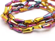 Margele cristal picatura electroplacate 10x4mm metalic mix (sirag)