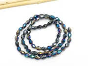 Margele cristal picatura 6x4mm hematit AB (sirag)