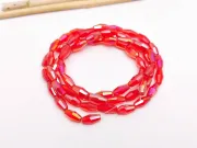 Margele cristal biconic 8x4mm rosu AB (sirag)