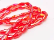 Margele cristal biconic 8x4mm rosu AB (sirag)