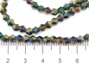 Margele cristal biconic 4mm verde inchis AB (sirag)