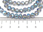 Margele cristal rondel fatetat 6x4mm albastru iris (sirag)