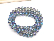 Margele cristal rondel fatetat 6x4mm albastru iris (sirag)