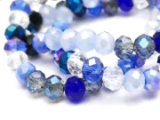 Margele cristal rondel fatetat 6x4mm mix albastru (sirag)