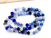 Margele cristal rondel fatetat 6x4mm mix albastru (sirag)