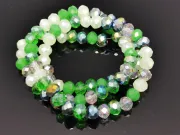 Margele cristal rondel fatetat 6x4mm mix verde (sirag)