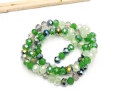 Margele cristal rondel fatetat 6x4mm mix verde (sirag)