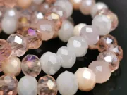 Margele cristal rondel fatetat 6x4mm mix roz (sirag)