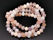 Margele cristal rondel fatetat 6x4mm mix roz (sirag)