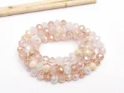 Margele cristal rondel fatetat 6x4mm mix roz (sirag)