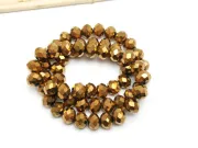 Margele cristal rondel fatetat 8x6mm cupru (sirag)