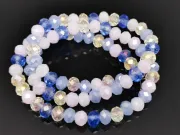 Margele cristal rondel fatetat 6x4mm mix albastru roz (sirag)