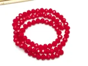 Margele cristal rondel fatetat 6x4mm rosu rubin opac (sirag)