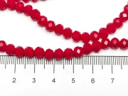 Margele cristal rondel fatetat 6x4mm rosu rubin opac (sirag)