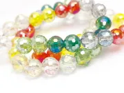 Margele cristal rotund micofatetat electroplacat 7.5~8mm multicolor (sirag)