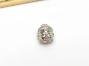 Distantier cubic zirconia buddha 13x12mm argintiu