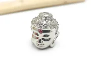 Distantier cubic zirconia buddha 13x12mm argintiu