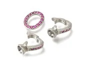 Inchizatoare cubic zirconia 27x10mm argintiu