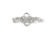 Inchizatoare cubic zirconia floare 34x16mm argintiu