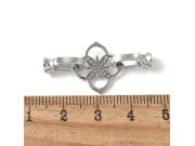 Inchizatoare cubic zirconia floare 34x16mm argintiu