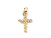 Charm cubic zirconia cruce 14.5x9mm auriu