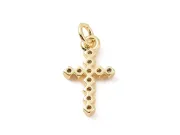 Charm cubic zirconia cruce 14.5x9mm auriu