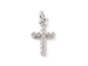 Charm cubic zirconia cruce 14.5x9mm argintiu