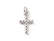 Charm cubic zirconia cruce 14.5x9mm argintiu