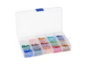 Selectie cristale biconice 4mm 1500 buc + cutie compartimentata