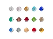 Selectie cristale biconice 4mm 1500 buc + cutie compartimentata