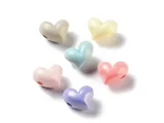 Margele acrilice inima 12x11.5mm mix sidefat (10buc)