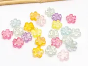 Margele acrilice floare 10x10mm mix AB (20buc)
