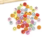 Margele acrilice 7x4mm stea inima luna (10buc)