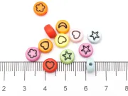 Margele acrilice 7x4mm stea inima luna (10buc)