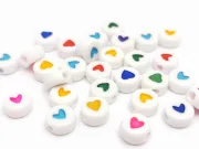 Margele acrilice mix inimi 7x4mm (10buc)