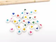 Margele acrilice mix inimi 7x4mm (10buc)