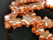 Margele sticla stea 9x8mm auriu roscat (sirag)