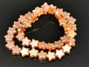 Margele sticla stea 9x8mm auriu roscat (sirag)