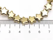 Margele sticla stea 9x8mm auriu (sirag)