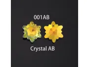 Pandantiv sticla fulg de nea 14mm transparent auriu AB