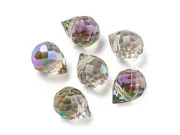 Briolete de cristal 11x8mm iris bej mov