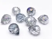 Briolete de cristal 11x8mm iris albastru mov