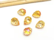 Briolete de cristal 11x8mm auriu roscat